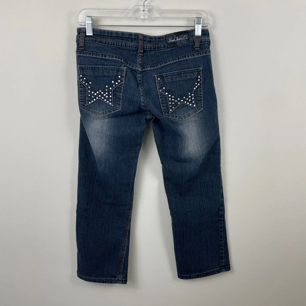 Saab Jeans Co Girls Blue Denim Rhinestone Sparkle Pocket Jeans Size‎ 5/6